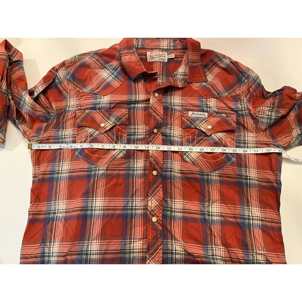 True Religion Long Sleeve Pearl Snap Long Sleeve‎ Shirt Western Plaid Size 3XL